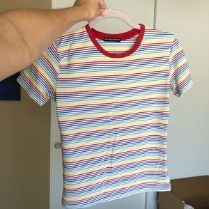 Rainbow striped Brandy Melville tee